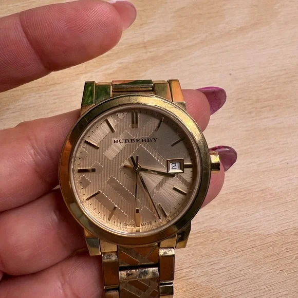 Burberry Gold and Silver Watch Used